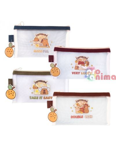 Несесер Spee Capybara, 22 x 11 cm, прозрачна мрежа