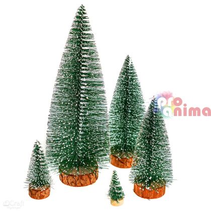 Декоративни коледни елхички, 5 бр., различни размери
