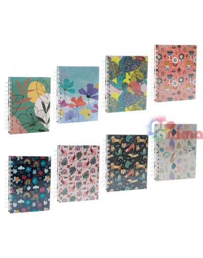 Планер с твърда корица, спирала, 96 листа, 12 x 17 cm, с 12 разделителя