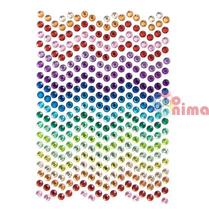 Самозалепващи камъчета 6 mm, 337 бр., Дъга