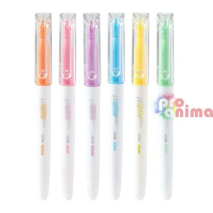 Текст маркери Deli, 6 цвята, скосен връх, 1-4 mm, неон