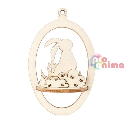 Дървени фигурки за сглобяване и декорация Великденско зайче ф90 mm