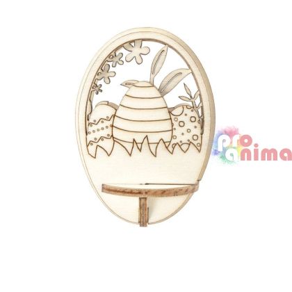 Дървени фигурки за прозрачно яйце, Великденски яйца ф7.6 cm, 5 мотива