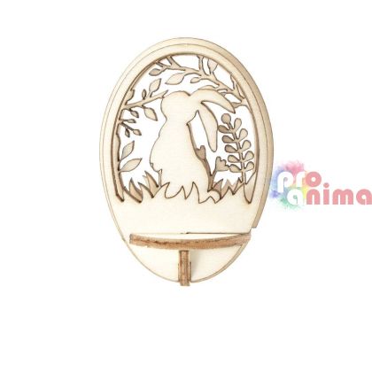 Дървени фигурки за прозрачно яйце, Зайче ф7.6 cm