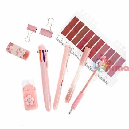 Комплект за училище 9 части в пастелно розово