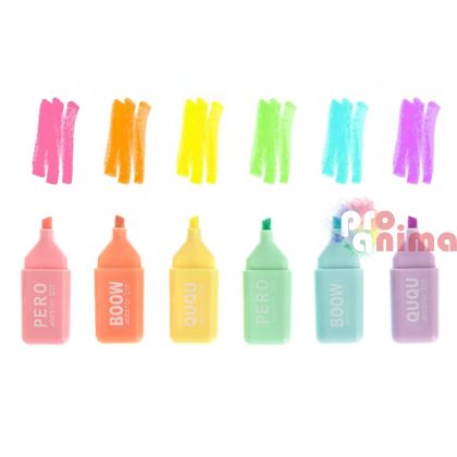 Мини текст маркери 6 бр. Сладки животни