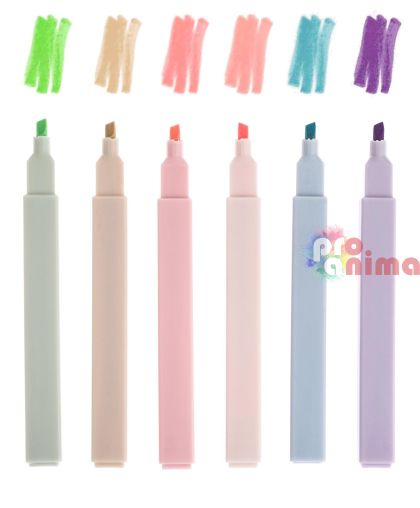 Текст маркери 6 бр. Меки пастелни цветове