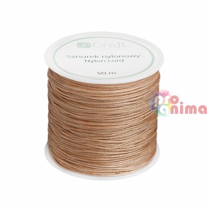 Шнур за декорация Найлонов, 0.8 mm, 50 m Светлокафяв