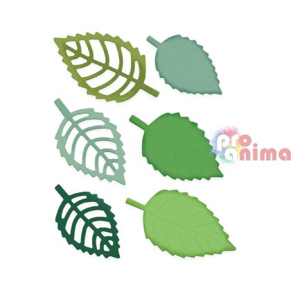 Шаблон за изрязване и релеф Листа, 6 бр.