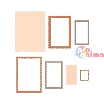 Шаблони за изрязване и релеф Рамки, 7 бр.