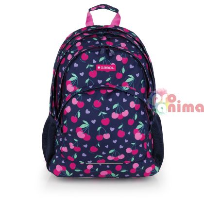 Ученическа раница за момиче Gabol Sweet с 3 отделения и мрежест гръб