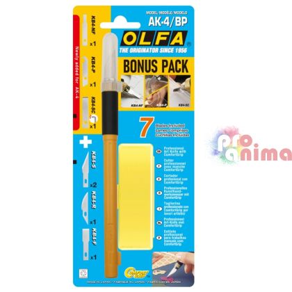 Скалпел (арт нож) OLFA AK-4/BP + 6 различни остриета