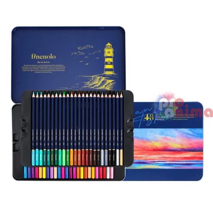 Цветни моливи Deli Finenolo, 48 цвята, в метална кутия