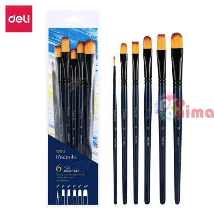 Комплект синтетини четки за рисуване Deli Finenolo EC278 6 бр.