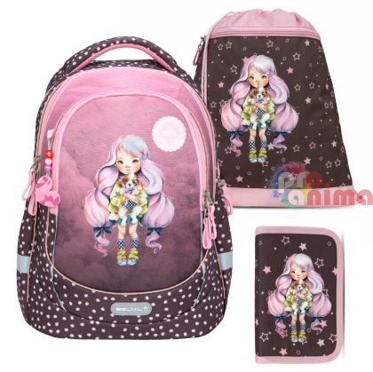 Комплект ученическа раница + несесер + торба за спорт Miia Rose
