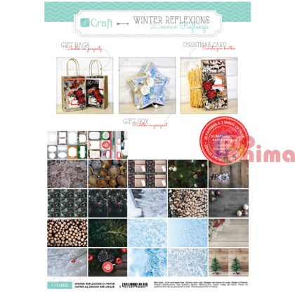 Блок с дизайнерски картони A4, 190g 22 листа Зимни отражения