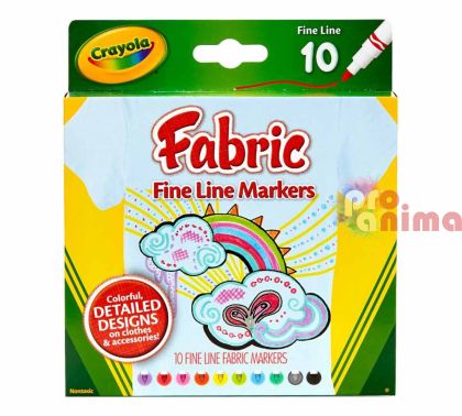 Комплект текстилни маркери Crayola 10 цвята