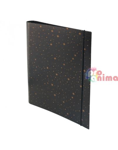Класьор с 2 ринга Spree Gold Stars Oбъл гръб А4 40 mm С ластик 