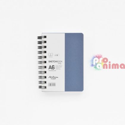 Скицник Drasca Daily Sketchbook A6 Спирала 80 g/m2 80 л. Синя корица Портрет 