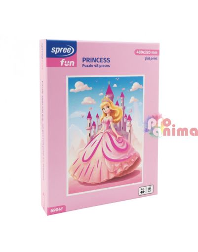 Детски пъзел с foil print ефект Принцеса 48 х 32 cm 48 части 
