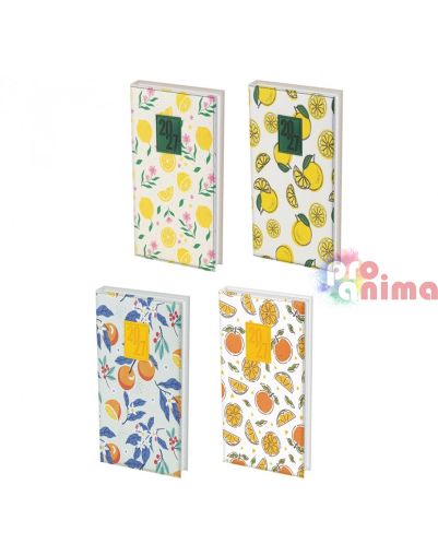 Бележник с дати 2027 Citrus 8 х 16 cm 64 листа С ластик