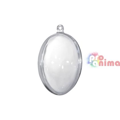 прозрачно пластмасово яйце 2 части 60 мм