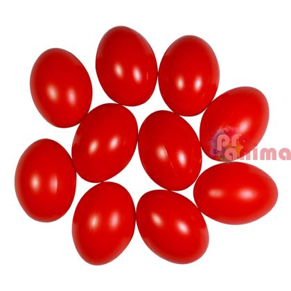 пластмасови яйца 60 мм  10 броя червени