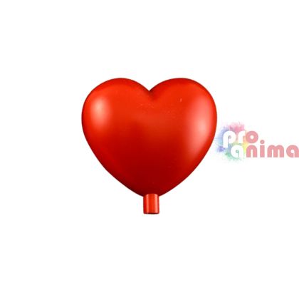 пластмасово сърце с отвор за пръчка 95 мм червено