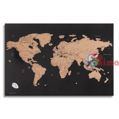Скреч карта на света 60x40 см
