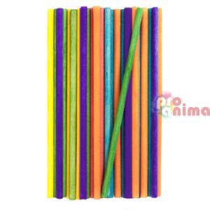 Кръгли дървени пръчици 50 бр. цветни 150 x ф5 mm 