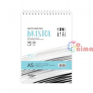 Скицник за моливи, тънкописци, маркери и туш Brisol A5 40 л 120 g/m2 