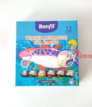 Водоразтворими маслени бои за деца Bonfil комплект 12 цвята x 20 ml