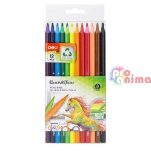 Цветни моливи Deli Enovation 12 цвята PVC опаковка