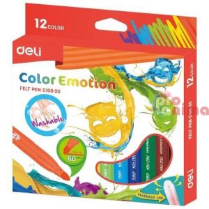 Флумастери JUMBO Deli Color Emotion 12 цвята