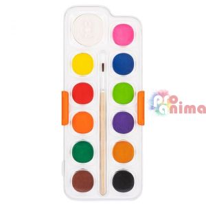 Бои акварелни Deli Color Emotion 12 цвята  ф28mm
