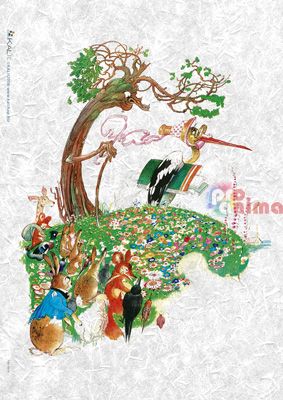 Декупажна хартия оризова KALit A4 Щъркел