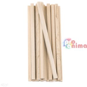 Квадратни дървени пръчици 16 бр. натурални