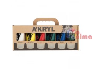 Комплект акрилни бои Renesans AKRYL 6 цвята x 100 ml