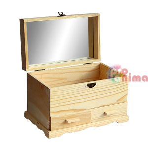 дървена кутия с огледало