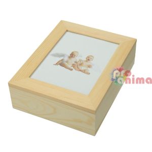 Кутия дървена с рамка за снимка Efco 19x15.5x6 cm