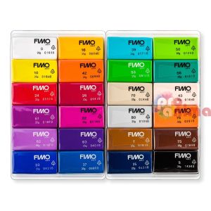 Комплект полимерна глина Fimo Soft, Основни цветове, 24 цвята