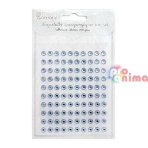 Камъчета самозалепващи 6 mm, 100 бр. бебешко синьо