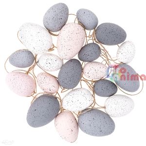 Декоративни яйца за закачане 20 бр. розово и мента