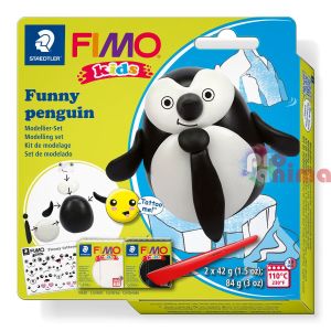 Креативен комплект с полимерна глина, подходящ за деца, Fimo Kids Пингвинче