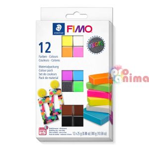 Комплект с полимерна глина FIMO Neon 12 цвята x 25 g