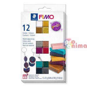 Комплект с полимерна глина FIMO Sparkle (Блестящи цветове) 12 цвята x 25 g