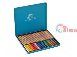 Комплект цветни акварелни моливи, 24 цвята в метална кутия