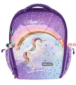 Ученическа раница с три отделения Belmil Rainbow Unicorn