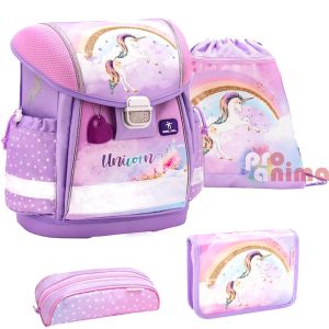 Комплект за първи клас Belmil Rainbow Unicorn 2- раница, 2 несесера и торба за спорт