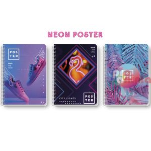 Тетрадка А4, 140 листа, Neon Poster